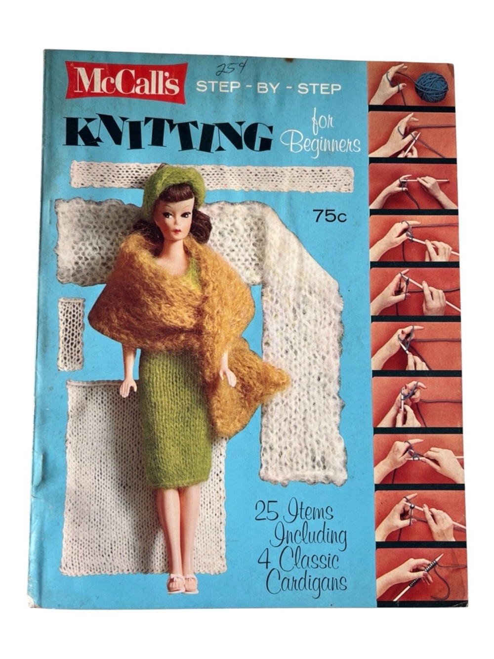Vintage 1965 McCall’s  Knitting for Beginners Book 25 patterns color pics